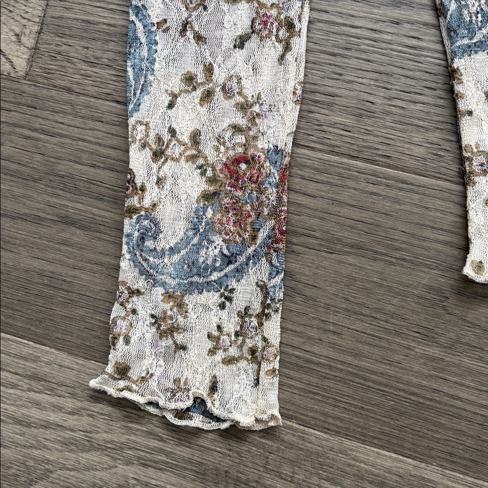 Ralph Lauren | Denim & Supply Paisley And Floral Lace Henley Top Size XSmall - Picture 5 of 11